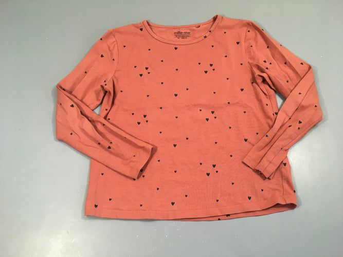 T-shirt m.l vieux rose coeurs, moins cher chez Petit Kiwi