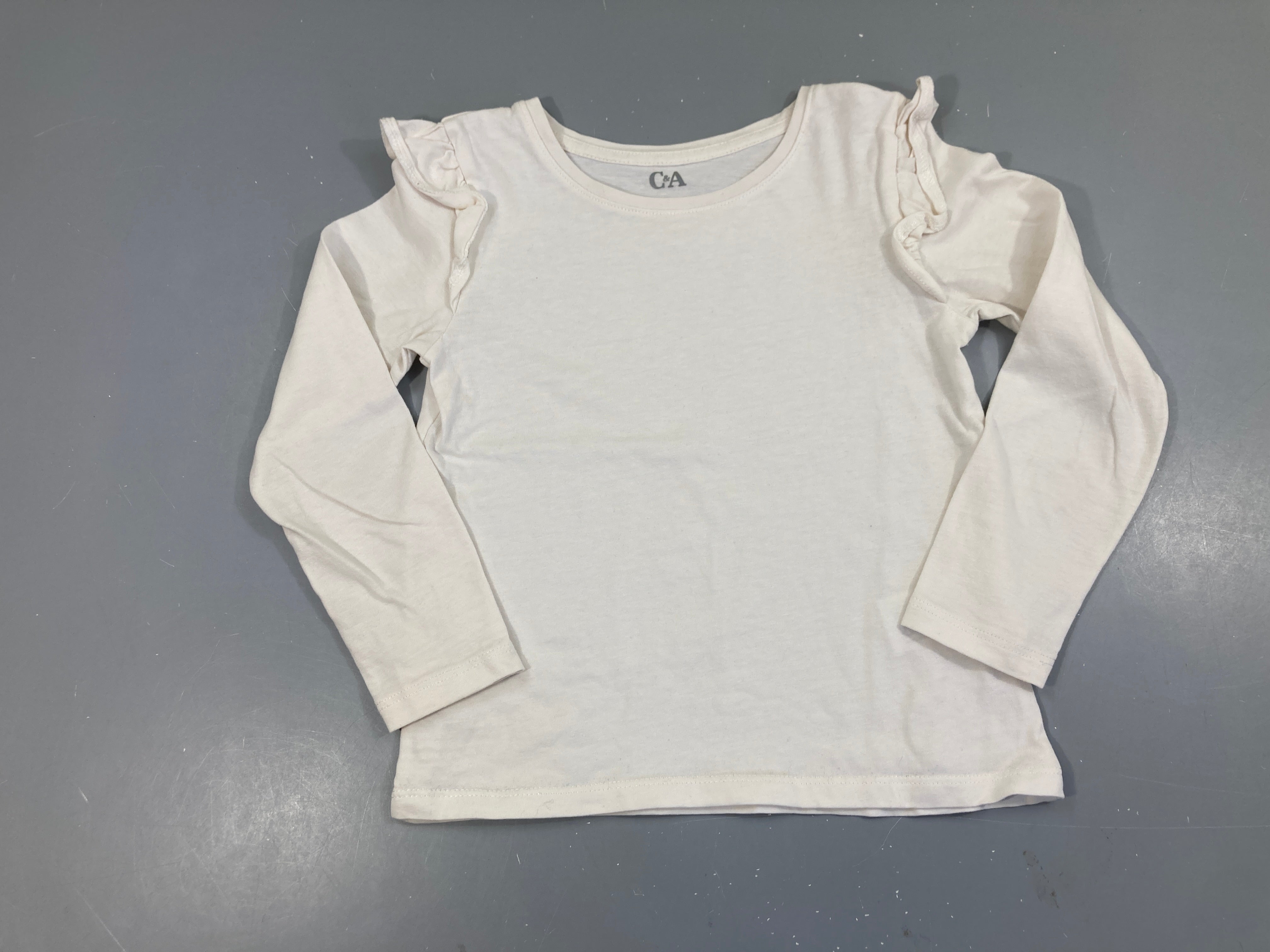 T-shirt m.l blanc froufrous