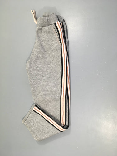 Pantalon de training gris chiné bandes latérales rose doré irisé, moins cher chez Petit Kiwi