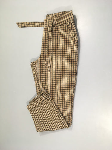 Pantalon pied de poule beige-brun, moins cher chez Petit Kiwi