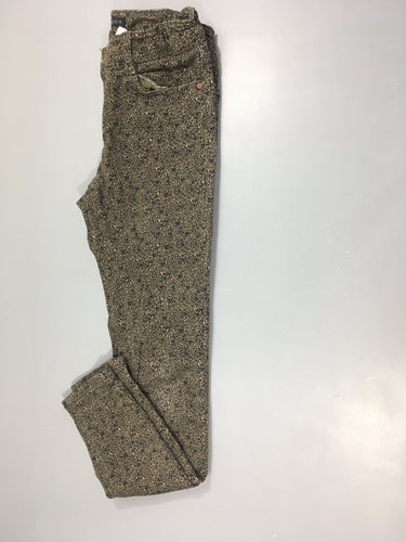 Pantalon skinny fit kaki motifs léopard rose, moins cher chez Petit Kiwi
