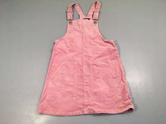 Robe salopette velours côtelé rose, moins cher chez Petit Kiwi