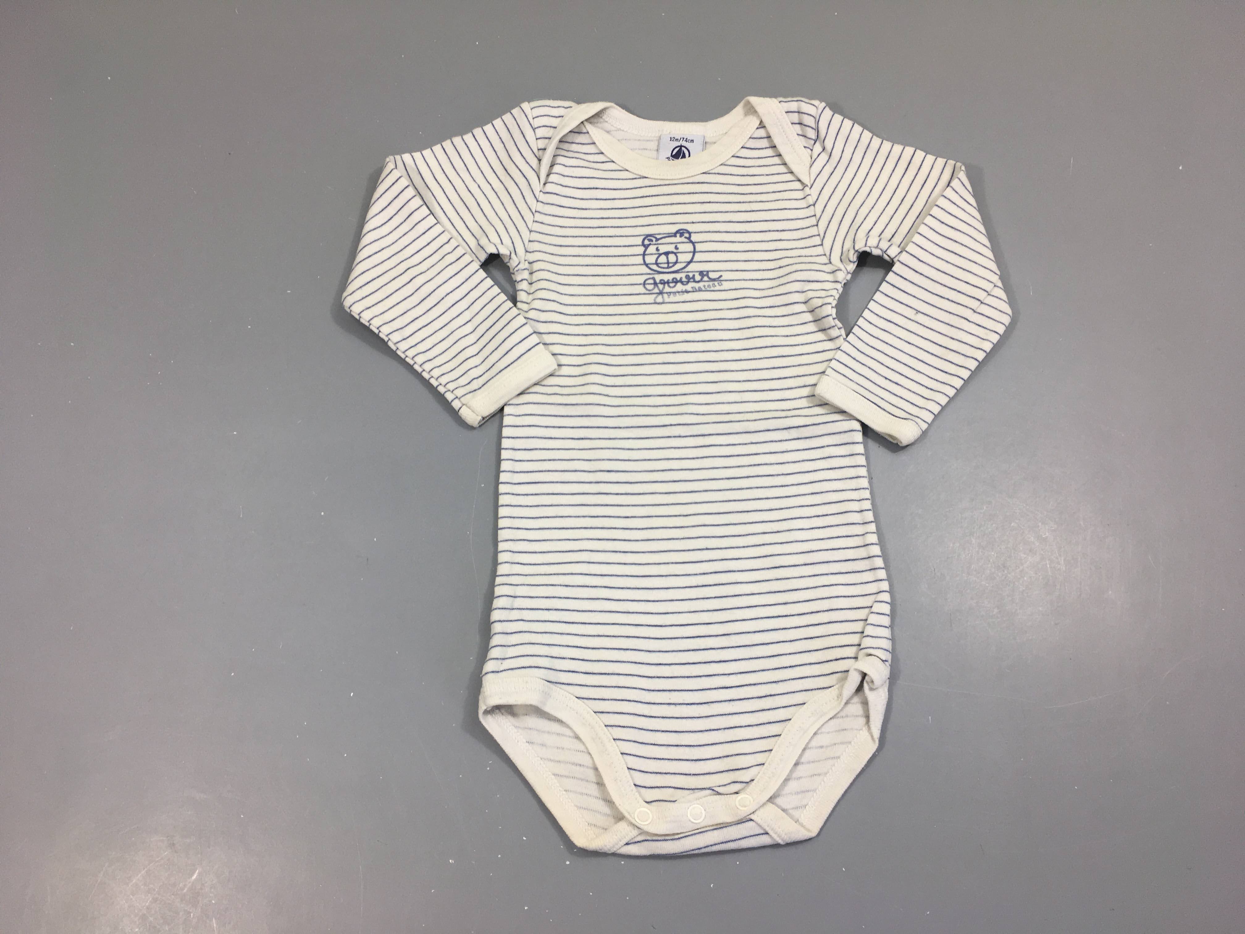 Body m.l blanc rayé bleu ours