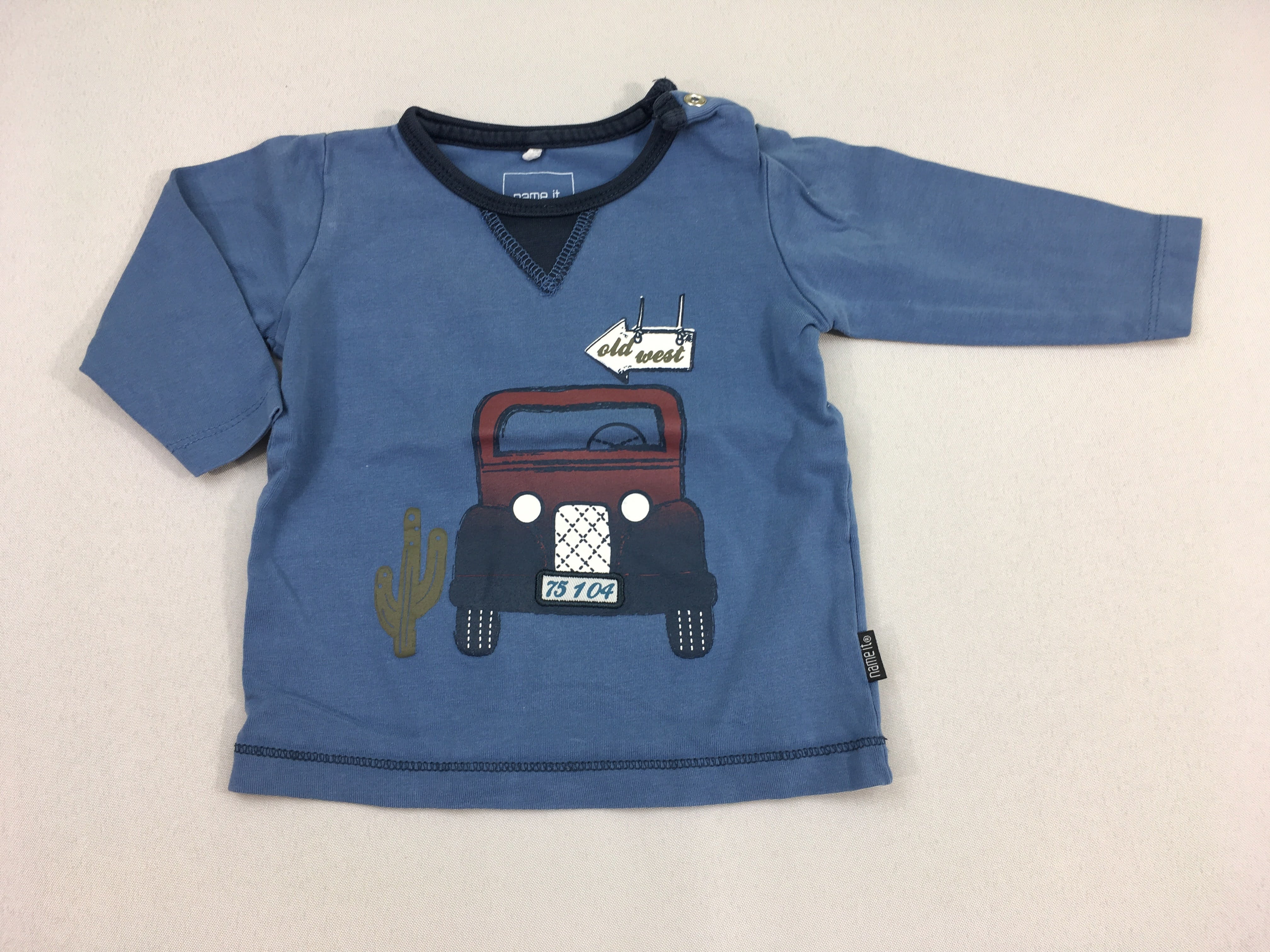 T-shirt m.l bleu voiture