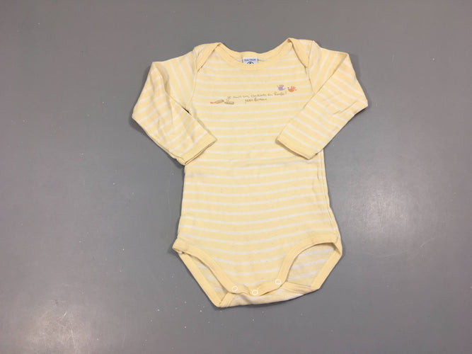 Body m.l blanc rayé beige mains-boloché, moins cher chez Petit Kiwi