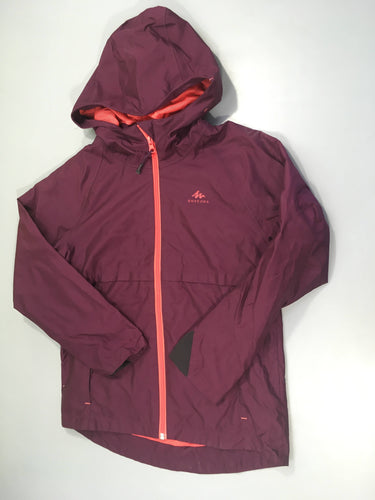 Veste coupe vent à capuche aubergine Quechua, moins cher chez Petit Kiwi