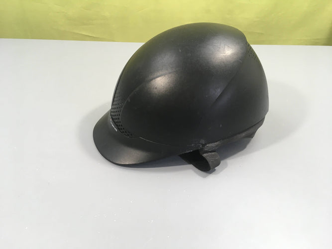 Bombe d'équitation noire Fouganza traces usures au dessus 51-53cm, moins cher chez Petit Kiwi
