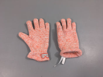 Paire de gants rose chiné