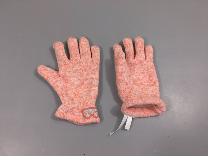 Paire de gants rose chiné, moins cher chez Petit Kiwi