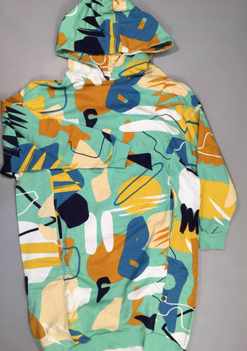 Robe sweat à capuche colorée formes géométriques + Tenue bébé 6-12m, moins cher chez Petit Kiwi