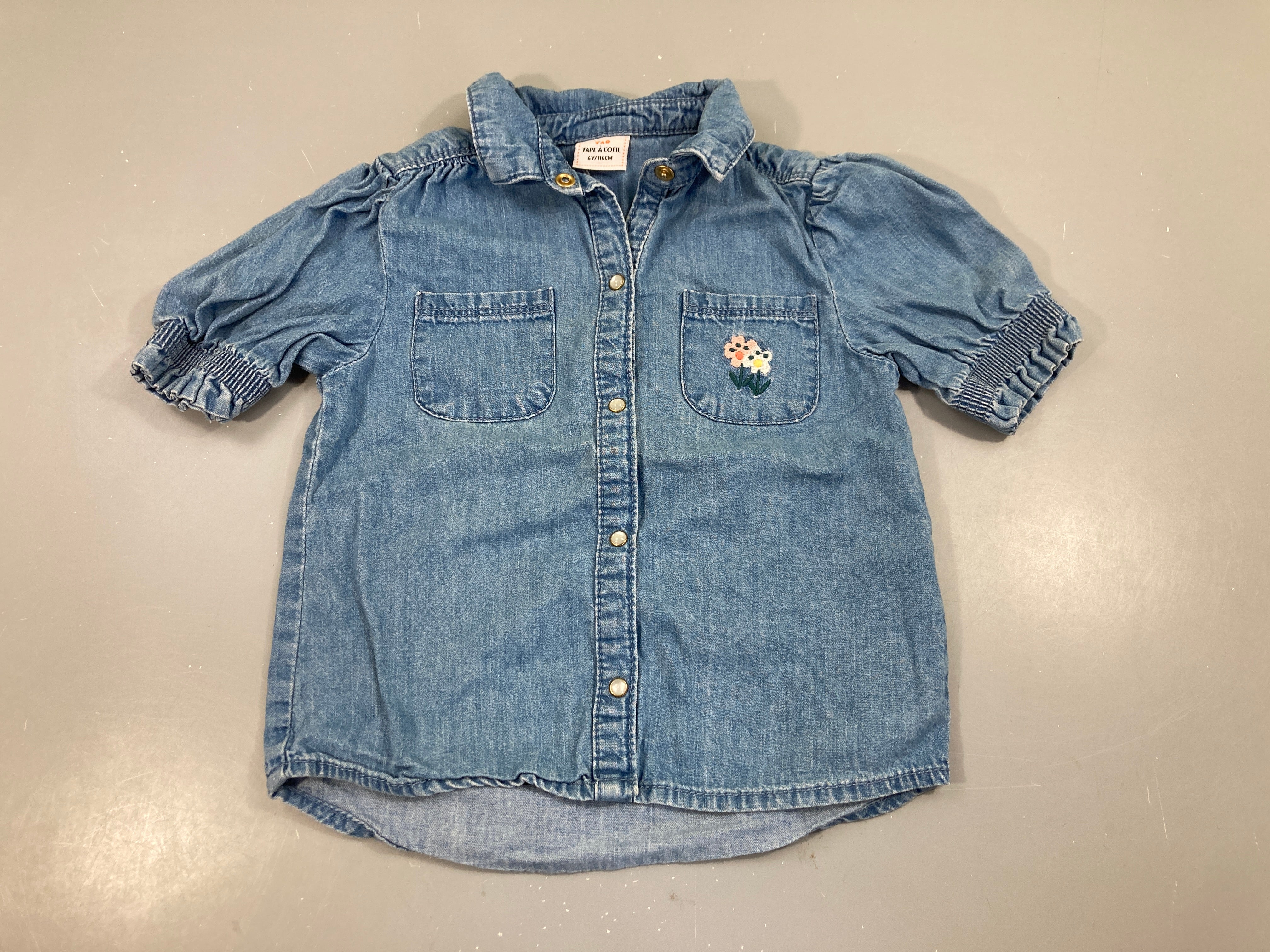 Chemisier m.c denim fleur