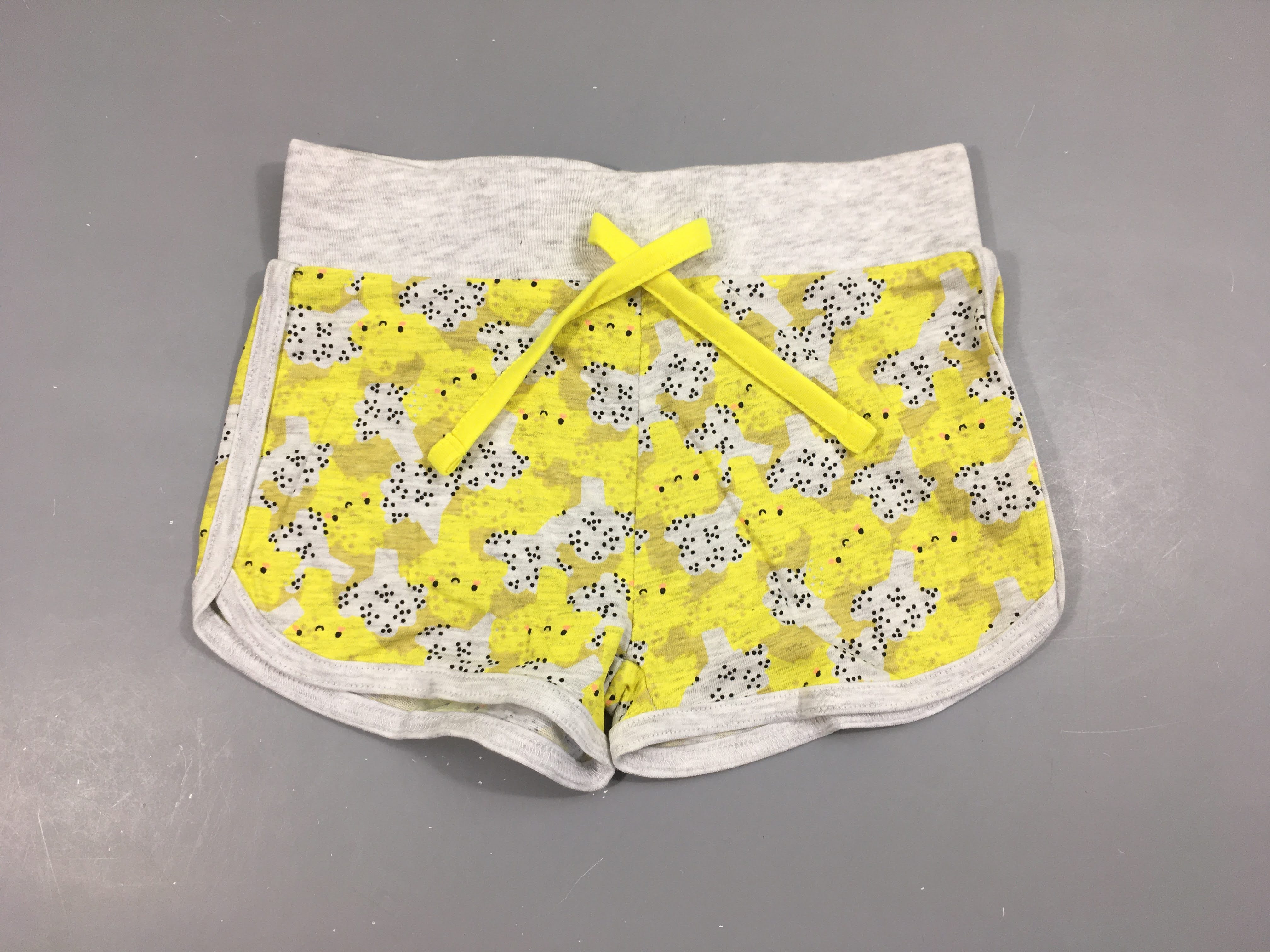 Neuf-Short jersey gris jaune