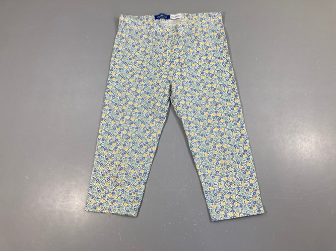 Legging 3/4 fleuri bleu/vert/jaune, moins cher chez Petit Kiwi