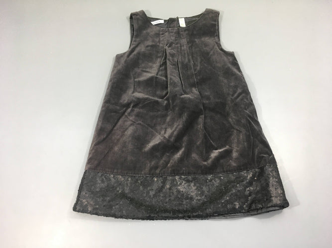 Robe s.m velours gris sequins bas, moins cher chez Petit Kiwi