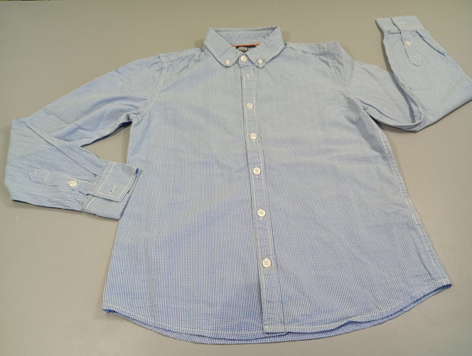 Chemise m.l à petits carreaux bleu clair et blanc, moins cher chez Petit Kiwi