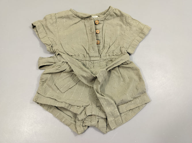 Combishort kaki texturé , fils dorés, moins cher chez Petit Kiwi
