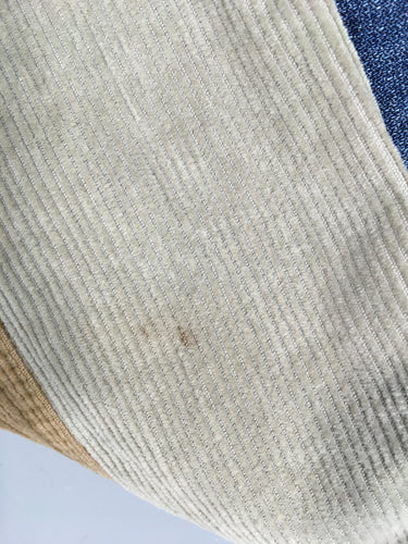 Jeans  patchwork velours-Légères taches poches, moins cher chez Petit Kiwi