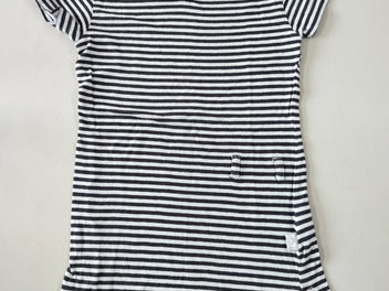Robe m.c jersey rayé blanc/gris anthracite