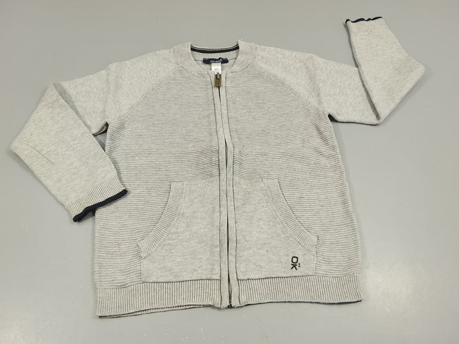 Gilet gris clair texturé, moins cher chez Petit Kiwi