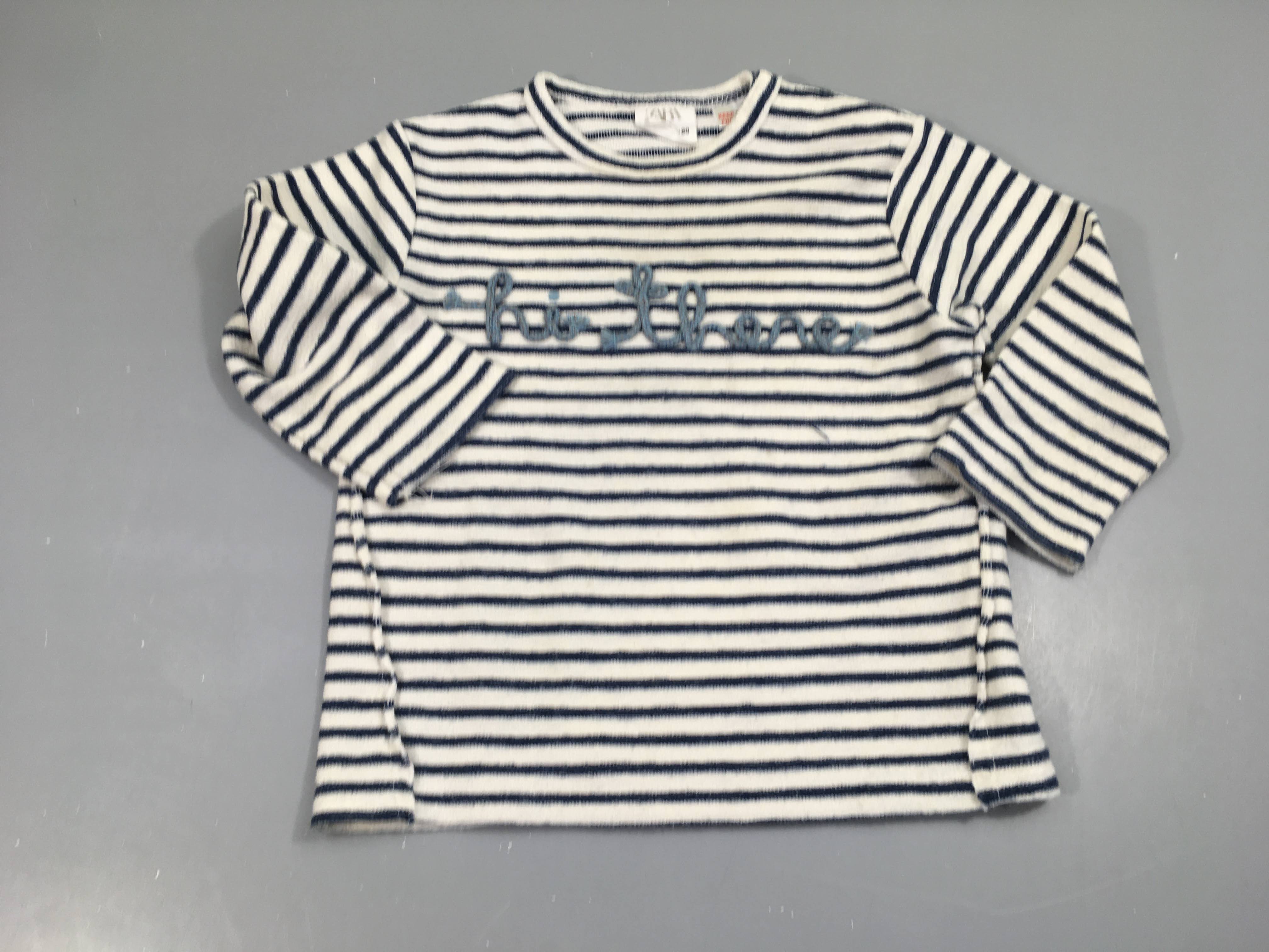 Sweat léger blanc rayures bleues