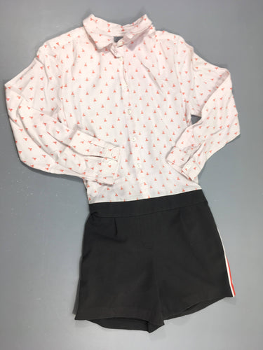 Combishort bi-matière rose/gris foncé tipi, moins cher chez Petit Kiwi