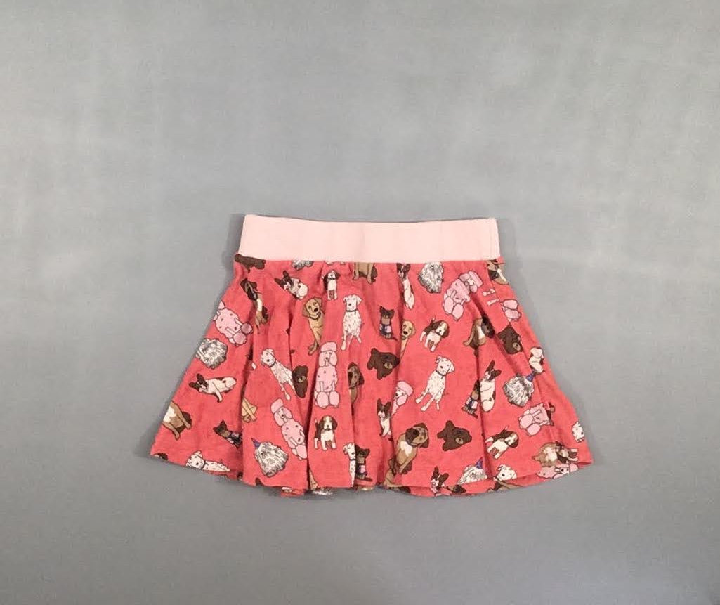 Jupe jersey corail chiens