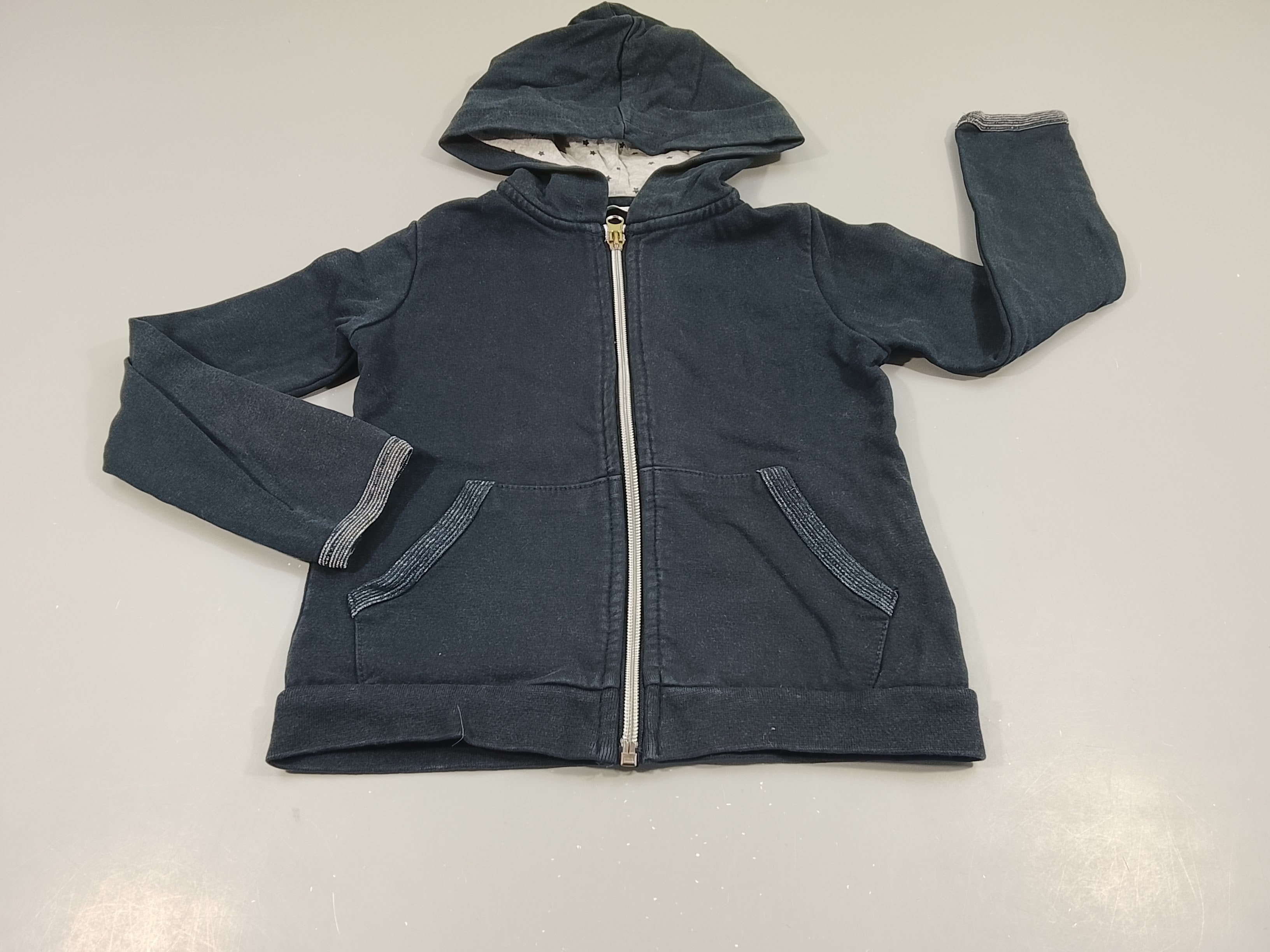 Sweat zippé à capuche bleu marine Monoprix