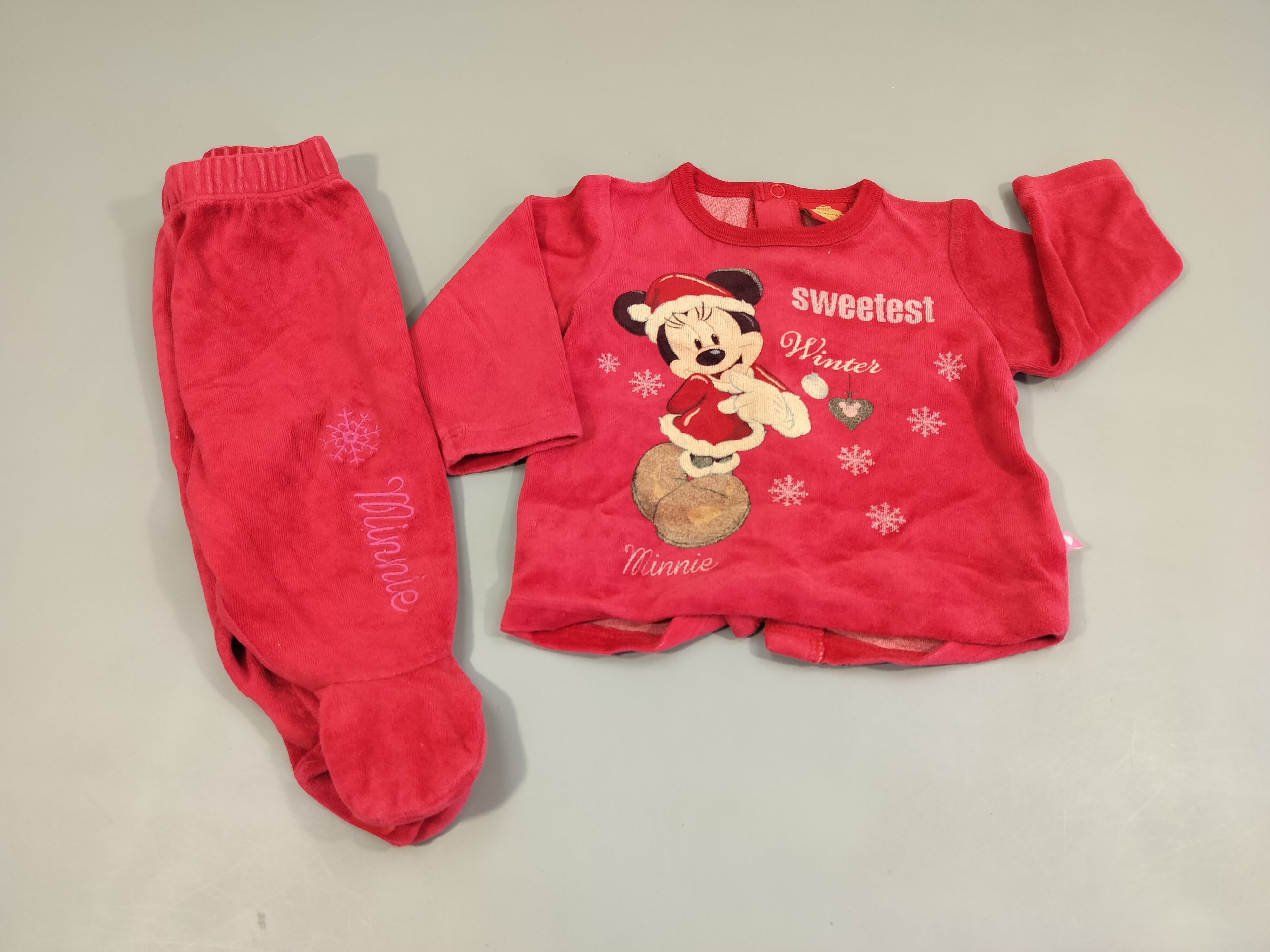 Pyjama 2pcs velours rouge Minnie  