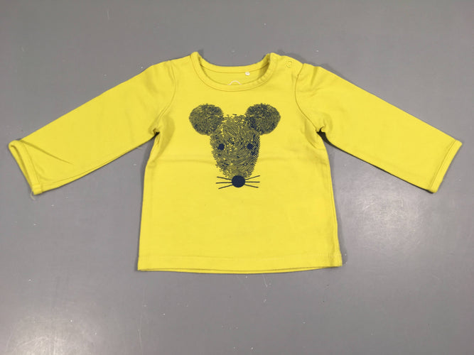 T-shirt m.l jaune souris, moins cher chez Petit Kiwi