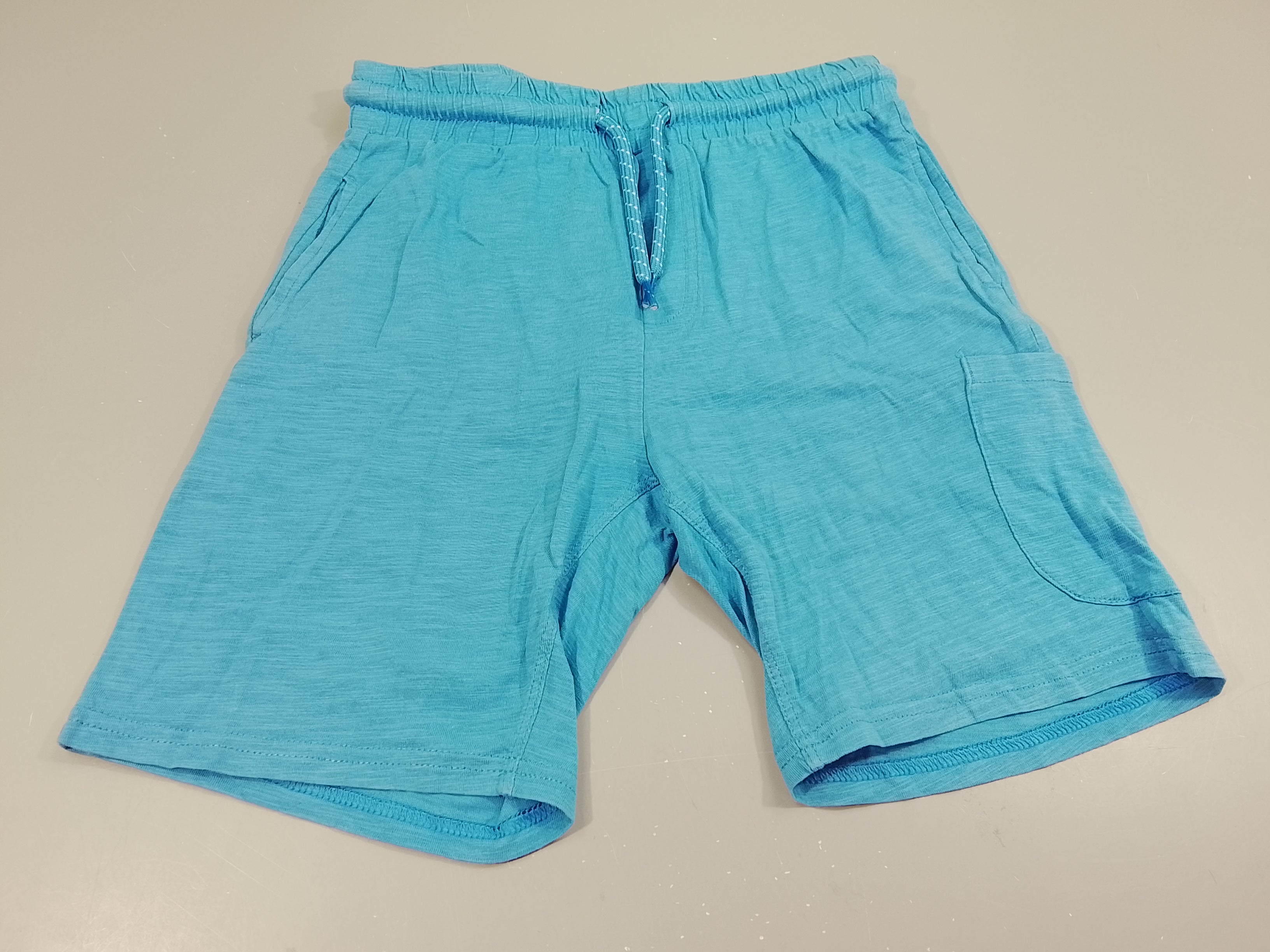 Bermuda jersey bleu taille élastique