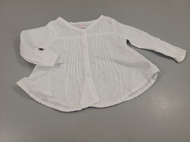 Blouse m.l blanche boutonnée, moins cher chez Petit Kiwi