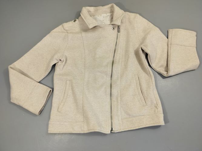 Veste zippée beige  avec fils dorés. Intérieur doux et chaud., moins cher chez Petit Kiwi