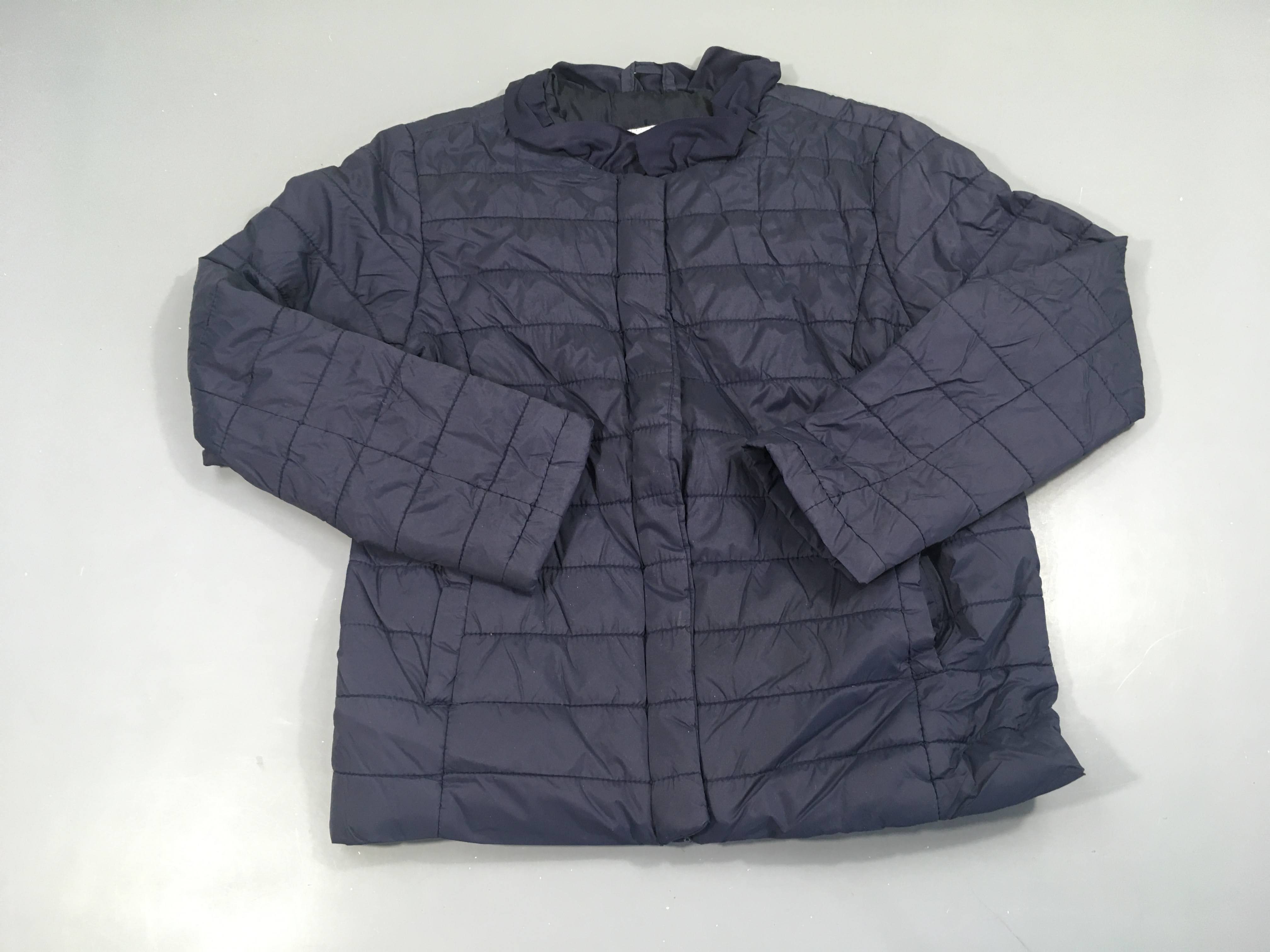 Doudoune light bleu foncé col froufrou souple