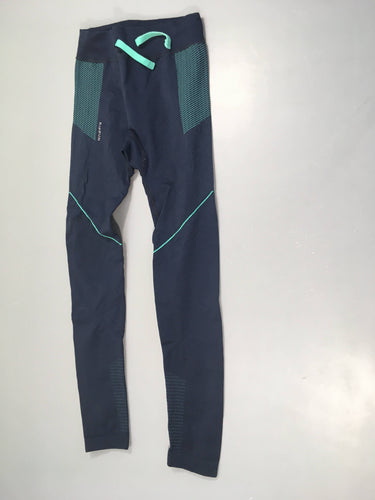 Legging de sport bleu foncé-turquoise Kiprun, moins cher chez Petit Kiwi