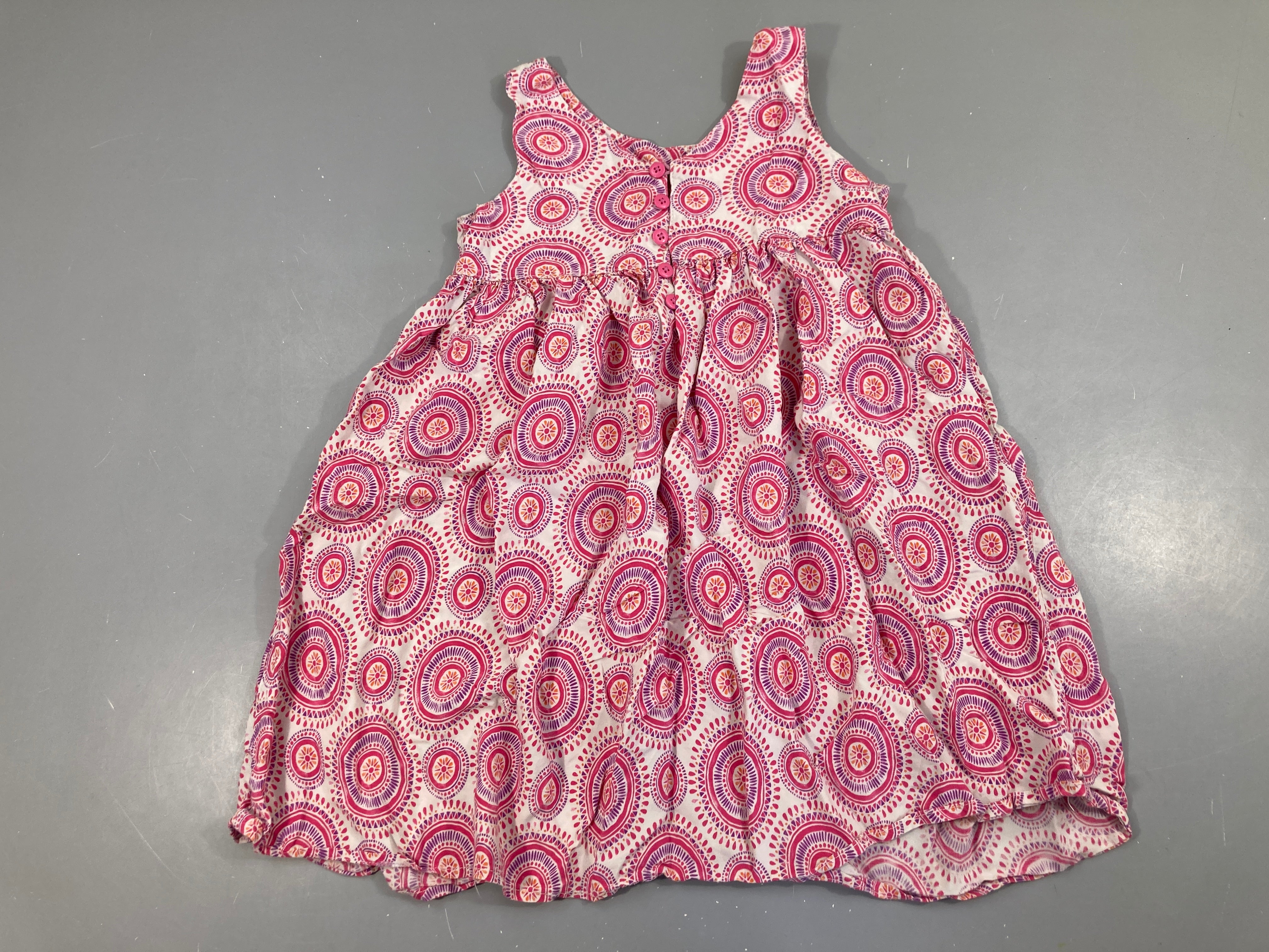 Robe s.m blanche motifs rose/orange