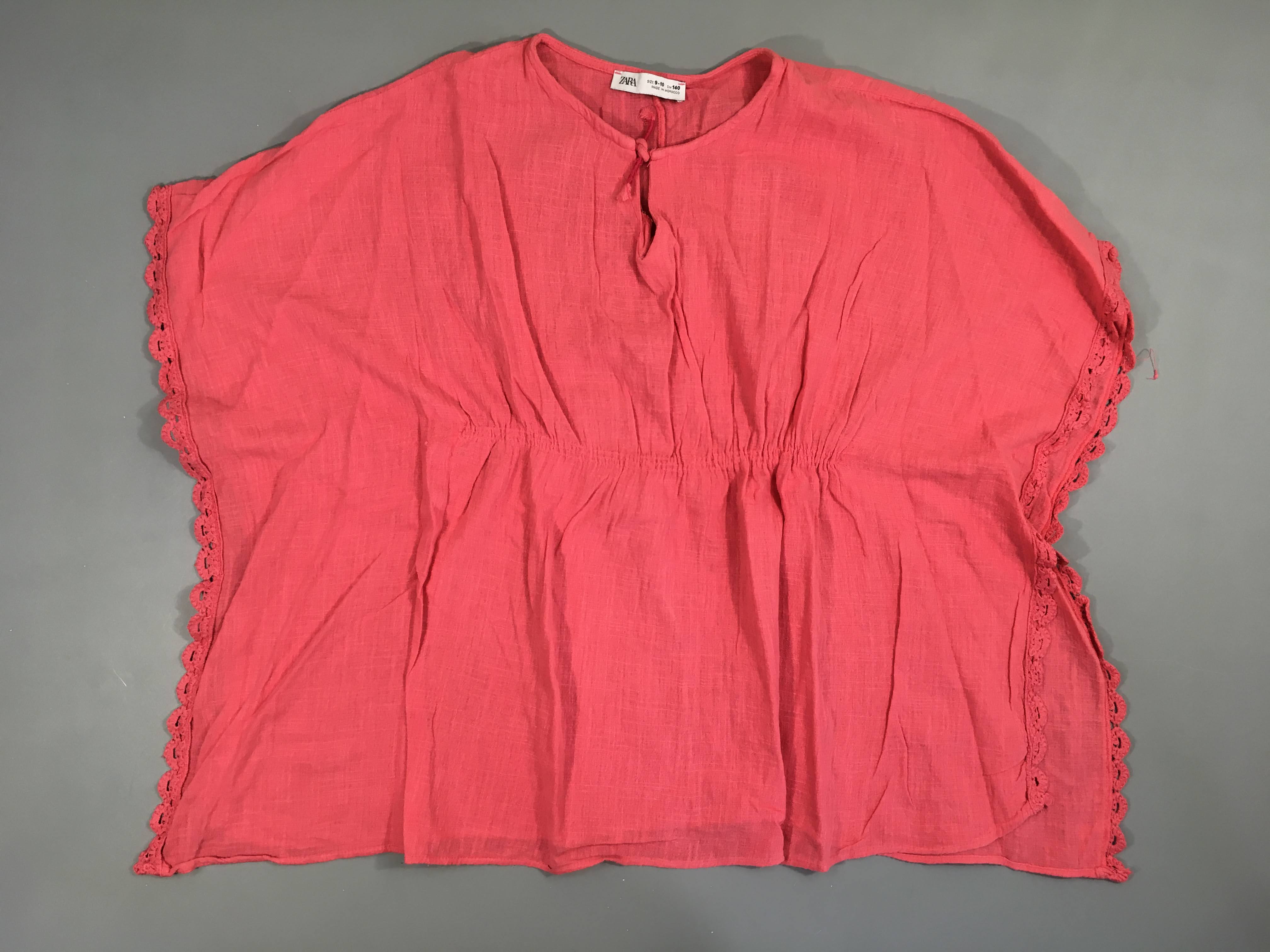 Tunique Poncho rose Coton