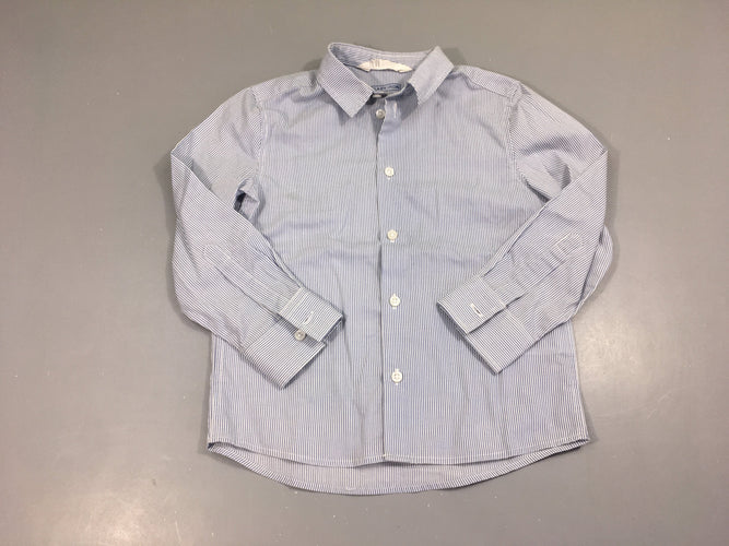 Chemise m.l blanc ligné bleu, moins cher chez Petit Kiwi