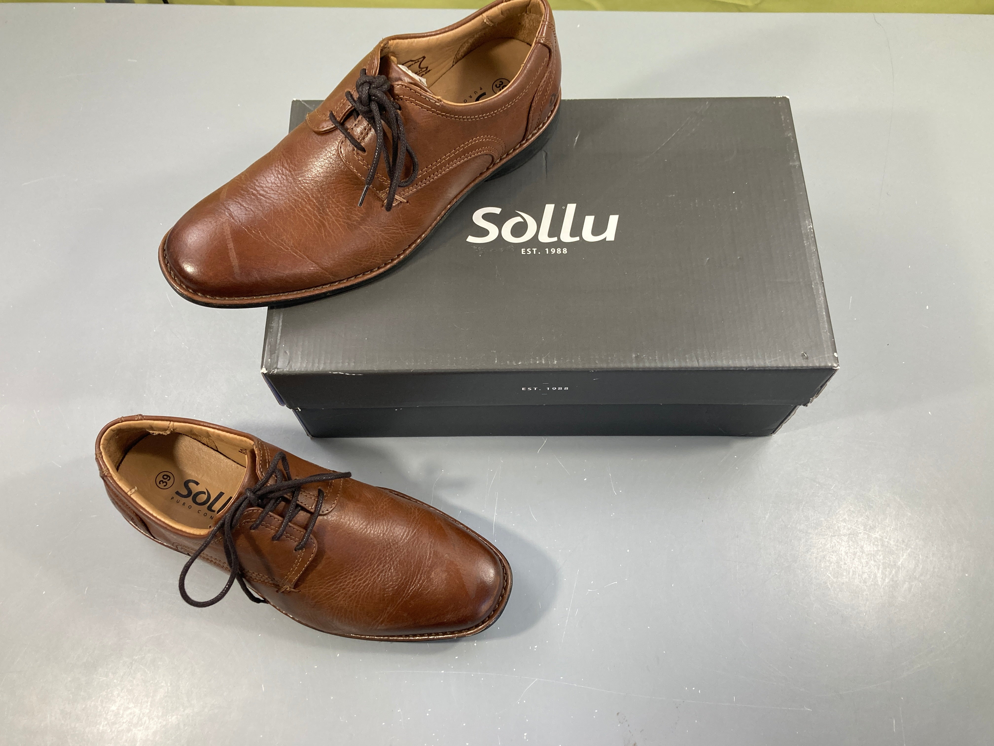 Chaussures Der.bie cuir cognac, Sollu, 39 - 120€ neuf