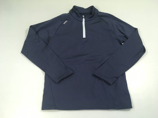 T-shirt m.l running Enfant 1/2 zip chaud - KIPRUN Warm 100 Marine, moins cher chez Petit Kiwi