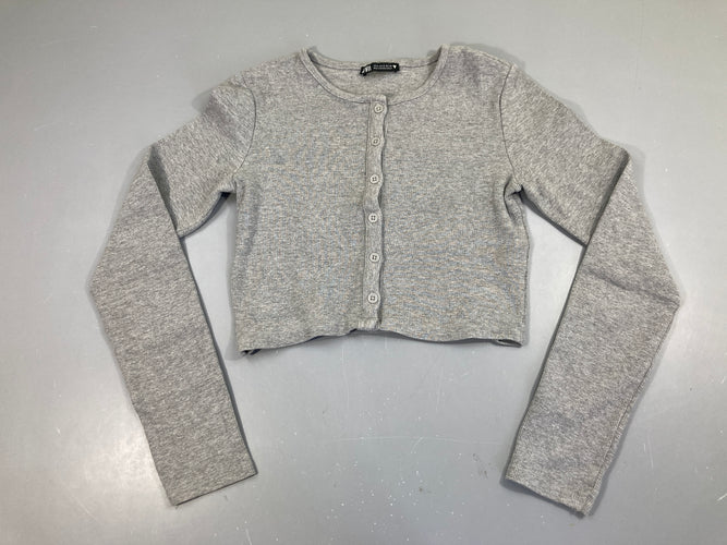 Gilet court gris chiné, moins cher chez Petit Kiwi