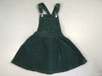 Robe salopette verte velours côtelé