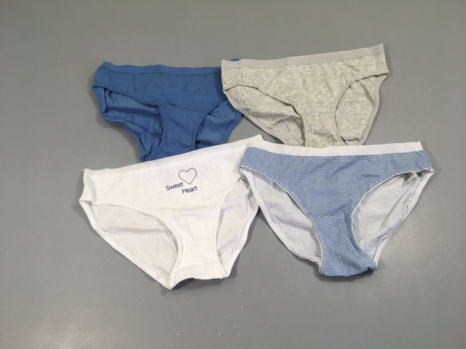 4 Culottes bleu-gris-blanc, moins cher chez Petit Kiwi