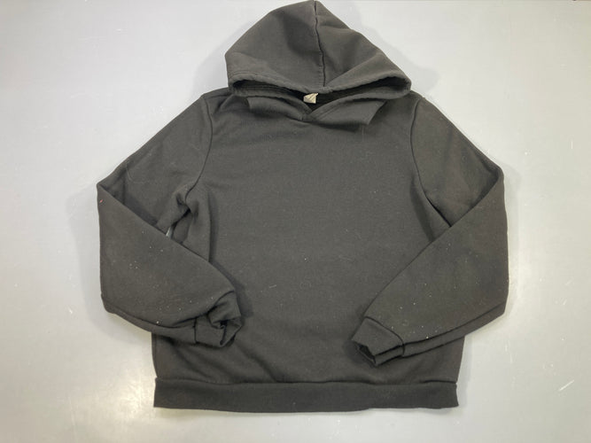 Sweat capuche noir uni, molleton, moins cher chez Petit Kiwi