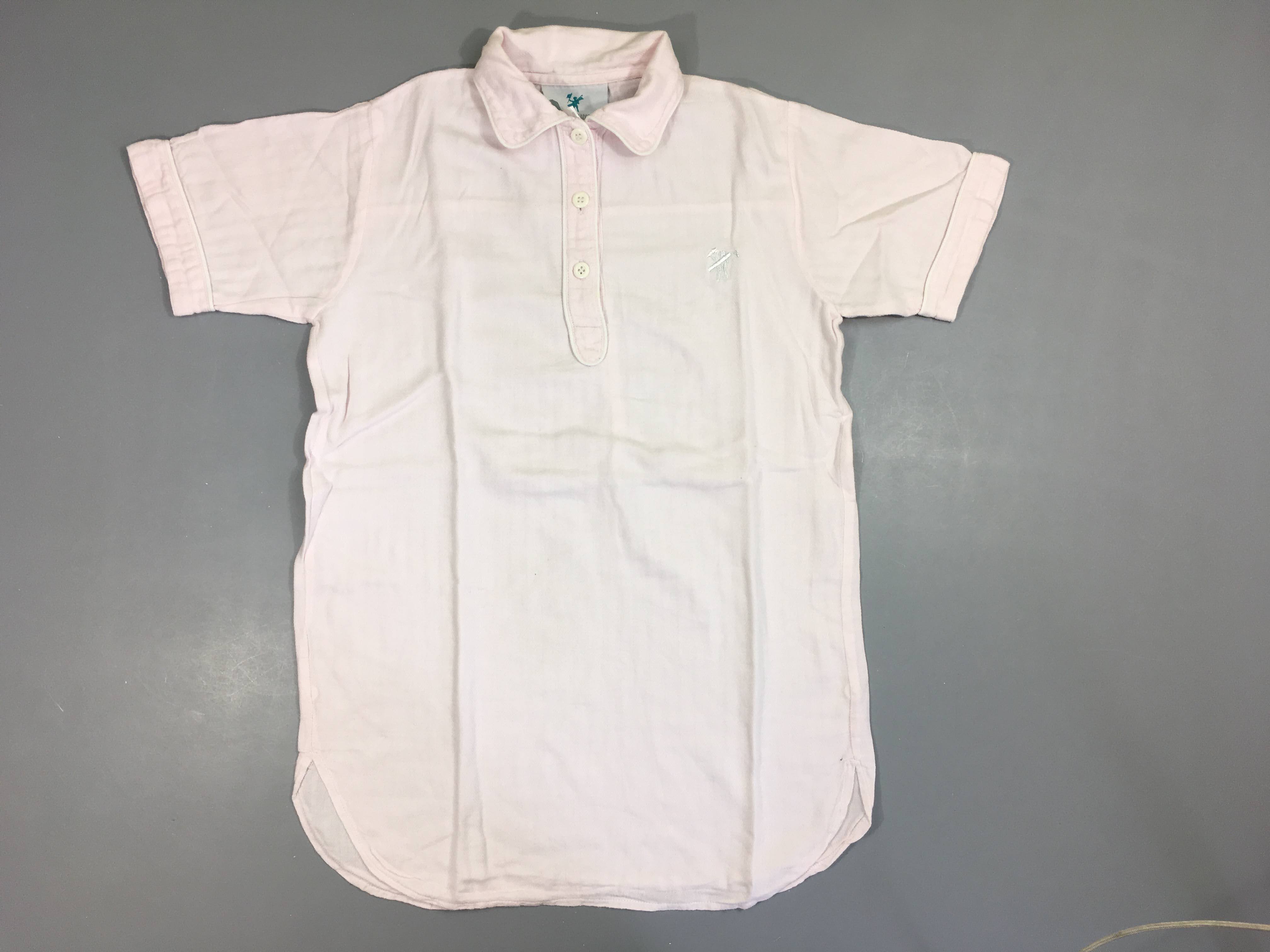 Robe de nuit m.c rose très pâle en flanelle de coton Petit caddie