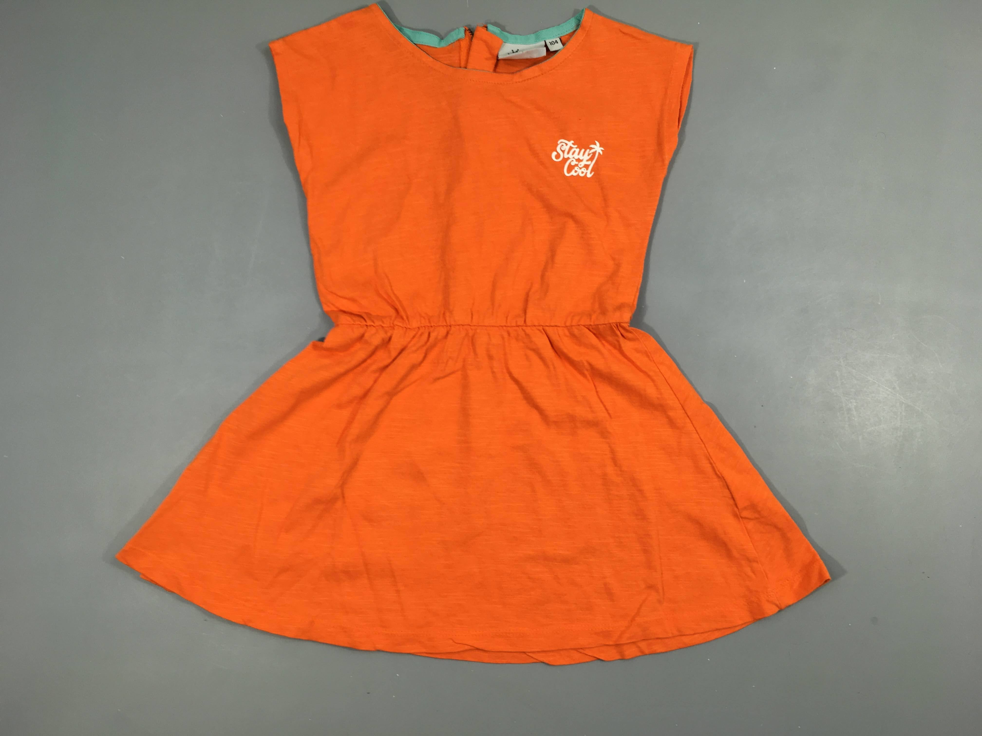 Robe s.m jersey orange flammé zip arrière