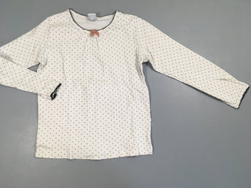 Chemisette ml blanc pois bleu-petit auréole manche G