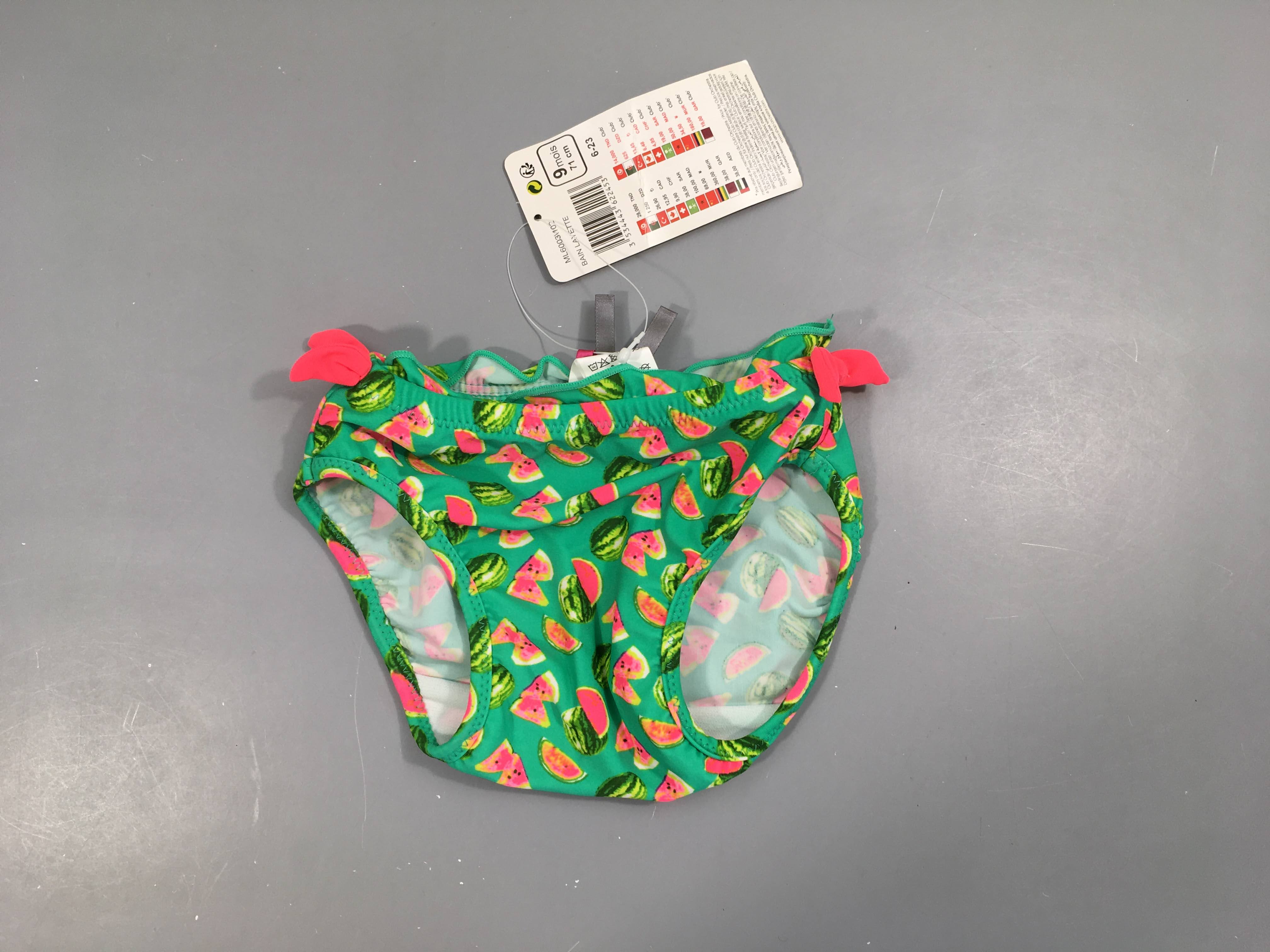 Neuf-Culotte de maillot verte pastèque