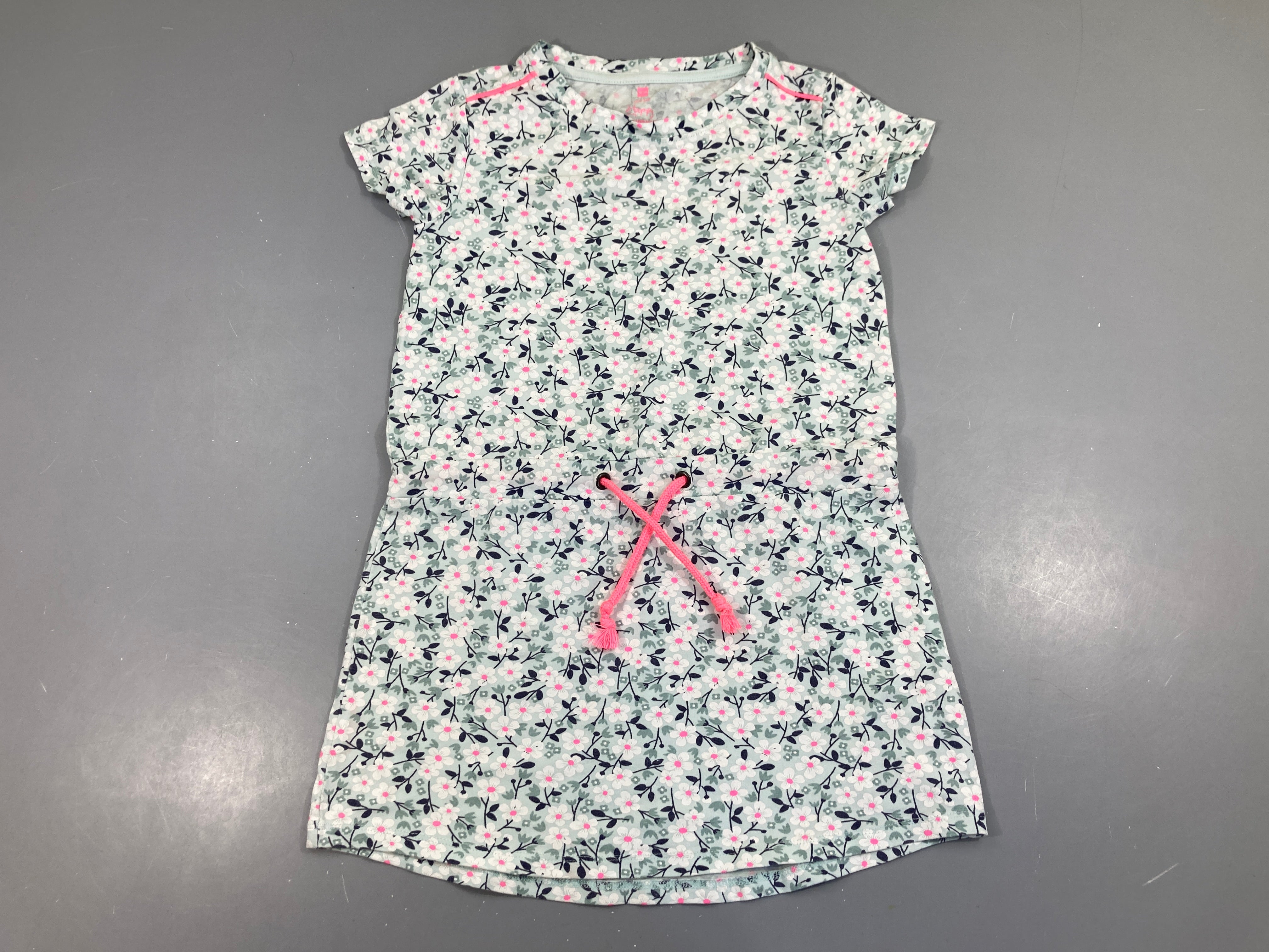 Robe m.c molleton bleu clair fleurs