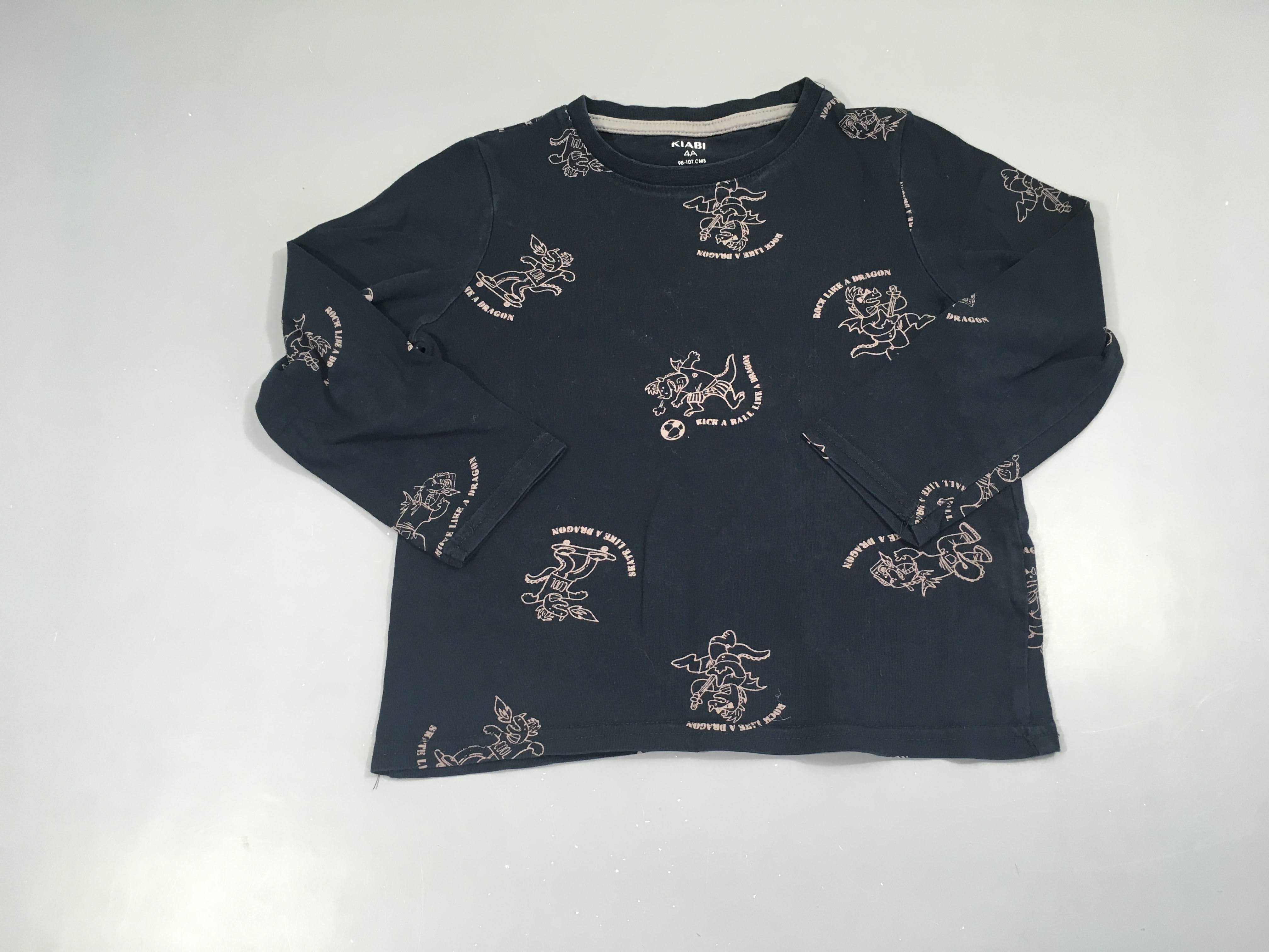 T-shirt m.l bleu foncé dragons