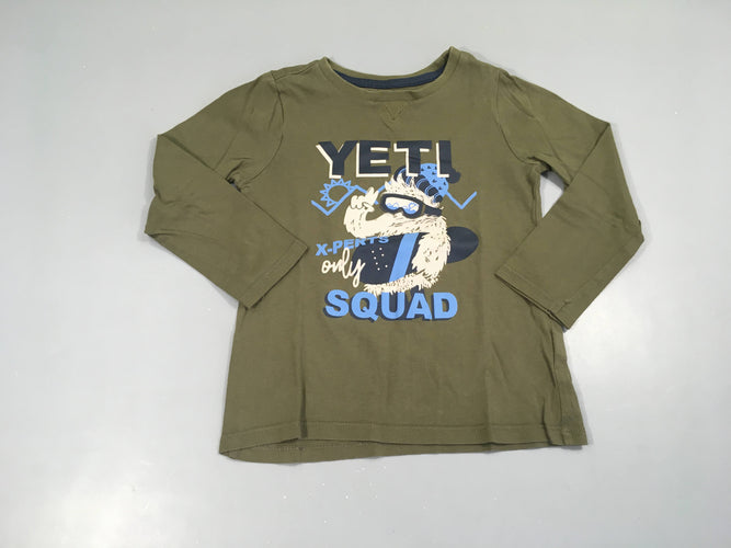 T-shirt m.l kaki Yeti, moins cher chez Petit Kiwi